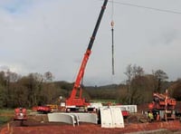 Bridge swings into position…