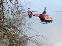 Horse fall woman airlifted to hospital