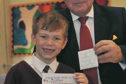 Seb bags a book token with winning Christmas card design