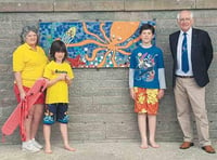 Bovey pupils’ mosaics take pride of place at pool