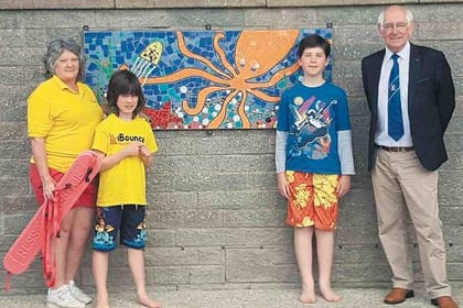 Bovey pupils’ mosaics take pride of place at pool