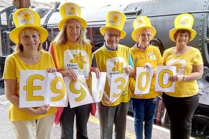 Fundraisers onboard steam train tomorrow to raise more for Marie Curie