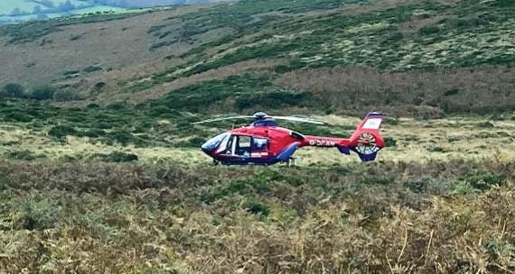 Air and land ambulances come to aid of stricken biker