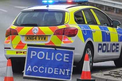Pedestrian hurt in two-car collision in Dawlish