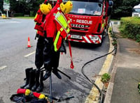 Fire crews called into action find ‘man laying face down in the river’  is a road sign