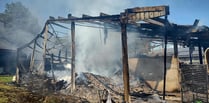 Barn destroyed as firefighters from nine stations battle blaze