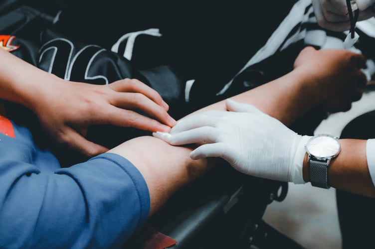 Blood donation stock photo