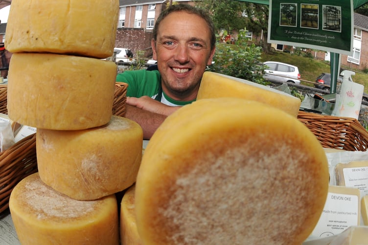 Photo: Steve Pope MDA030922K_SP003
Ashburton Food and Drink Festival. Richard Drake of Curworthy Cheese from Okehampton
