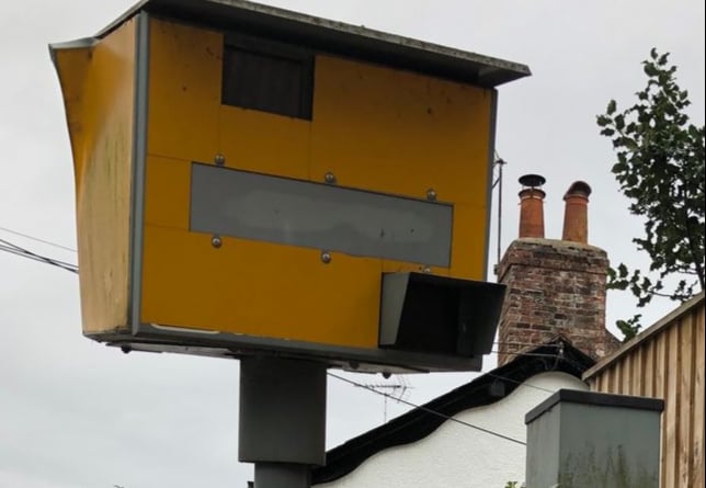 The broken speed camera in Kenton. Picture: Alan Connett