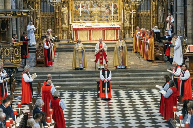 The ornate scene in Westminster Abbey