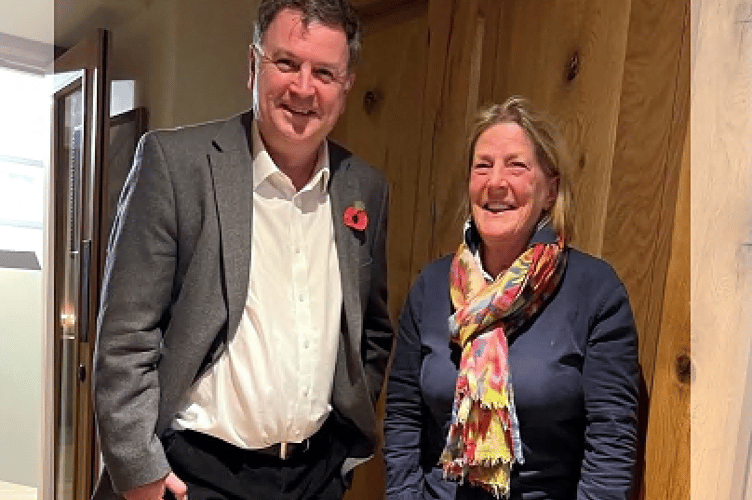 Mel Stride MP with Chagford Borough Councillor Nicky Heyworth