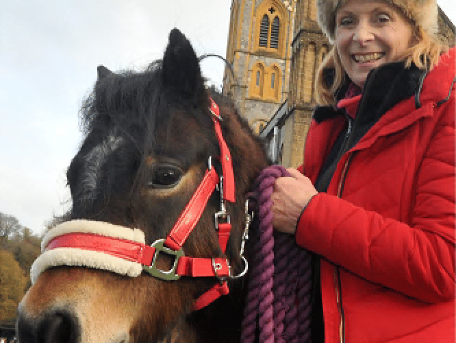 Tracey Elliot-Reep and Rainbow the Pony.