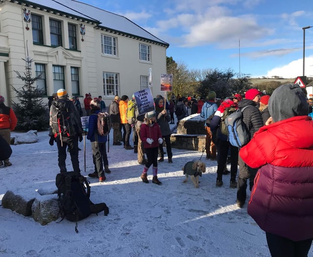 Protestors at Princetown over wild camping rights