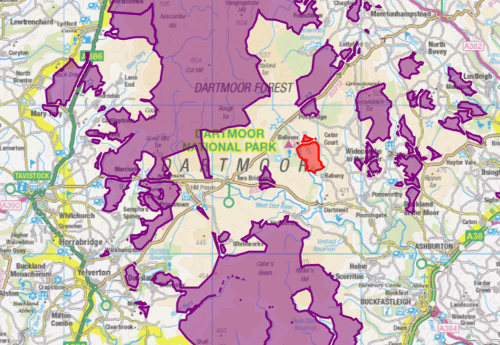 A map of where you can currently legally camp on Dartmoor