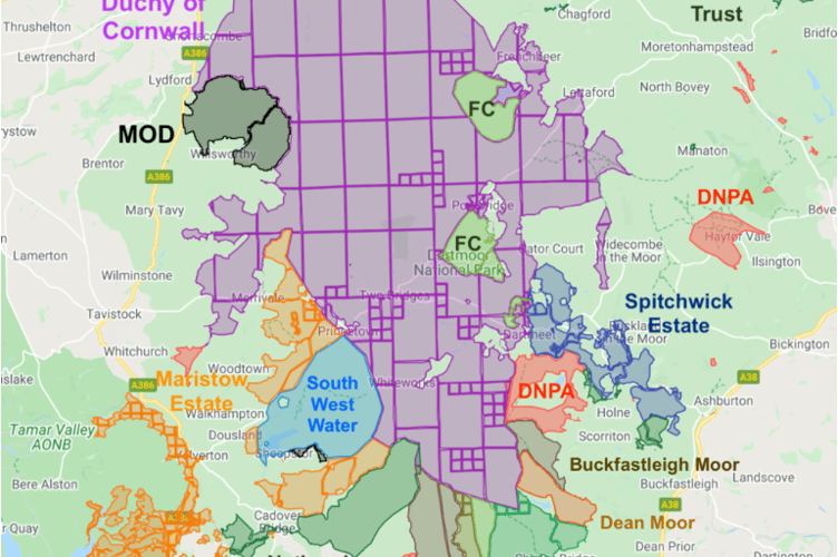 A map of Dartmoor's landowners