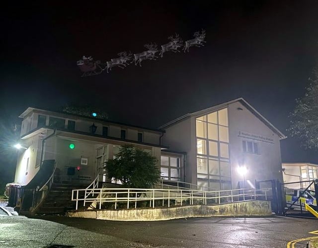 Santa over newton police station. Picture: Newton Abbot Police Station