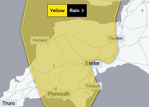 Yellow Warning of heavy rain likely to cause disruption