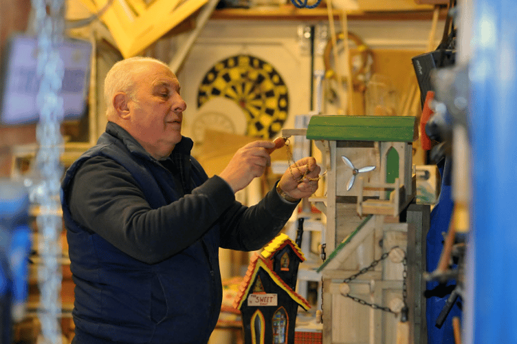 David Hardie in his wonderful workshop.