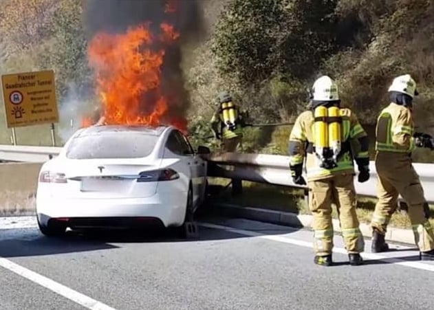 Dawlish crews tackle EV blaze.
Picture: Dawlish Fire Station