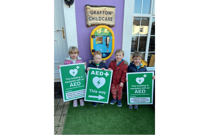 LIFE SAVERS: Pupils from Grafton Nursery and Pre-School have been selling their toys to buy a defibrillator. 