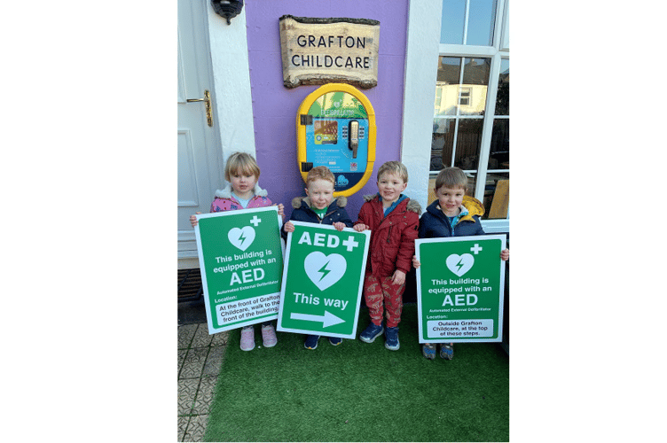 LIFE SAVERS: Pupils from Grafton Nursery and Pre-School have been selling their toys to buy a defibrillator. 