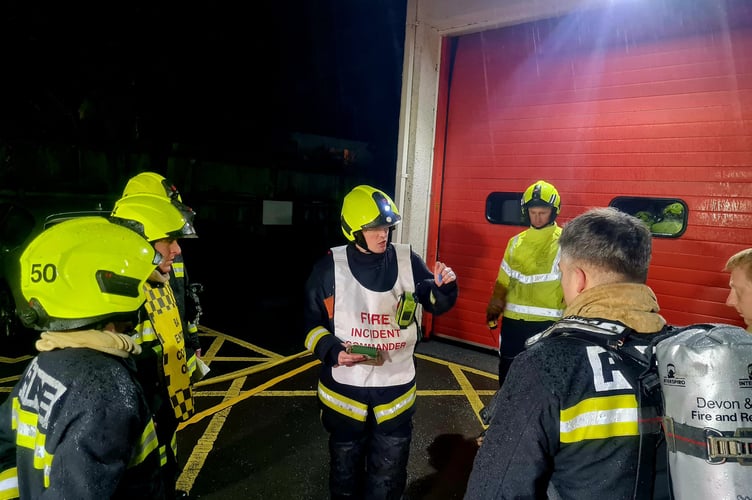 Buckfastleigh firefighter Joe Cartwright taking charge