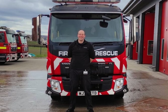 Dawlish firefighter, Jon Waller, is now Emergency Fire Appliance Driving certified