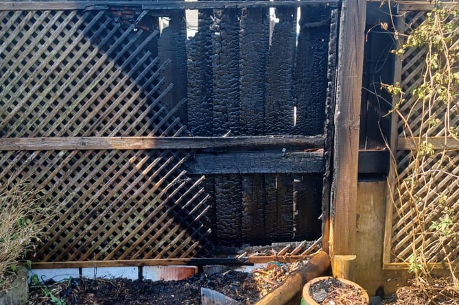 Fence on fire saw Bovey Tracey Fire Station mobilised