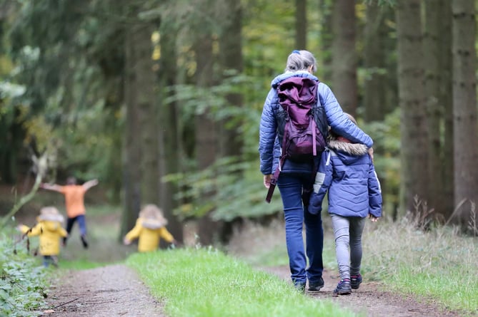 walking outdoors stock image