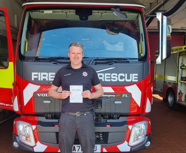 Firefighter Richard passes two important exams