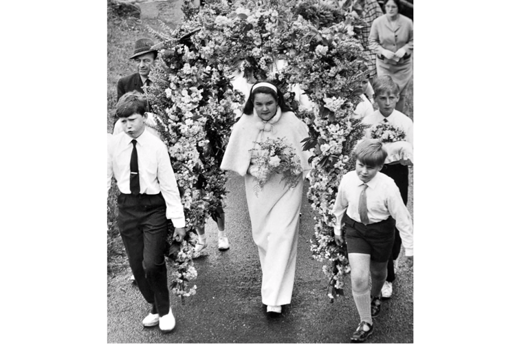 A photograph from Lustleigh’s May Day festivities in 1970