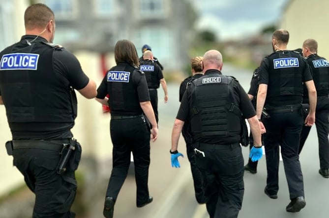 Police arrested two people on suspicion of supplying drugs in Kingsteignton on July 12, 2023.
Picture: Newton Abbot Police