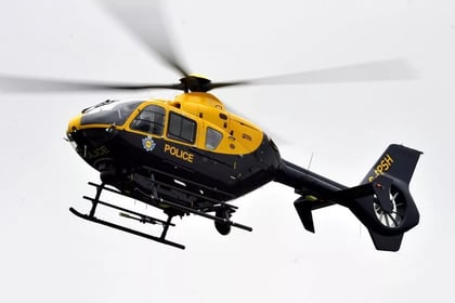 Police helicopter in Newton Abbot