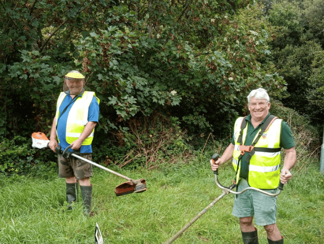 Dawlish Town Council working with the Dawlish's ACT Wildlife Wardens (Dave and Scott), Sustainable Dawlish and Devon County Council and volunteers has started on preparing the ground for wildflower seed planting at Oak Hill