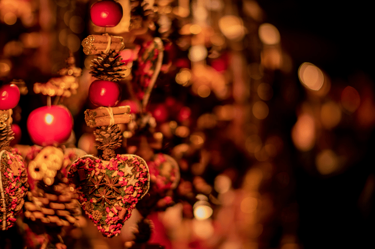 Christmas market stock image 