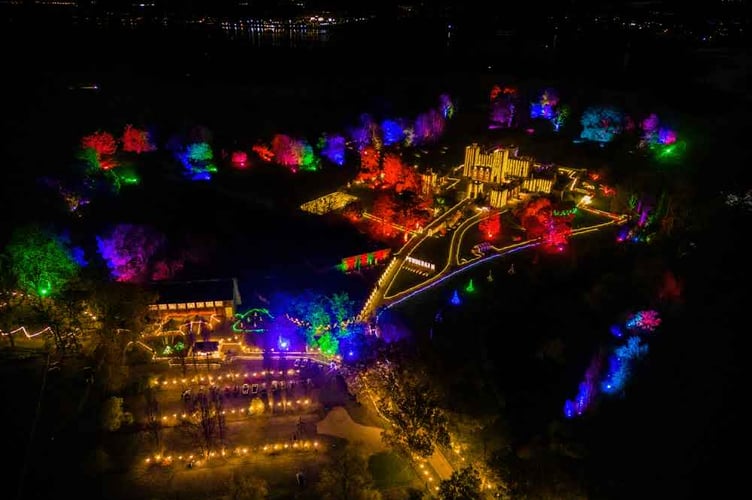 Powderham Castle lights 