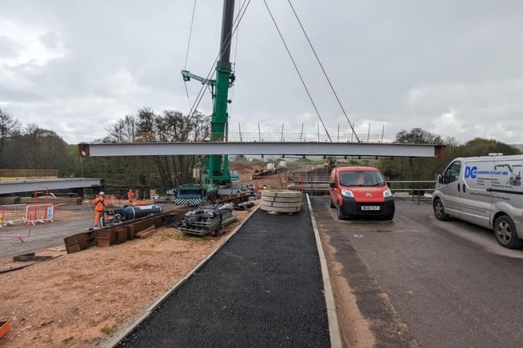 Bridge being lifted into position in Dawlish. Photo by Eyes of Dawlish 