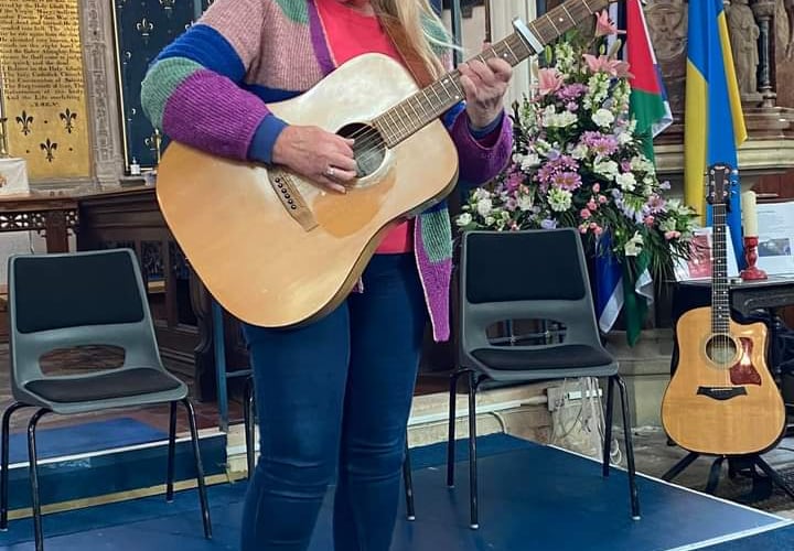 Julia Howe performs at the Teignmouth Folk Festival CD launch at St James' Church