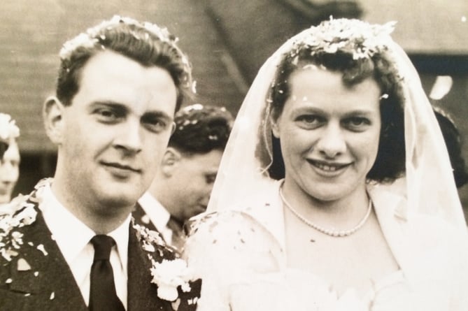 Brian and Jean Godfrey on their wedding day on May 1 1954