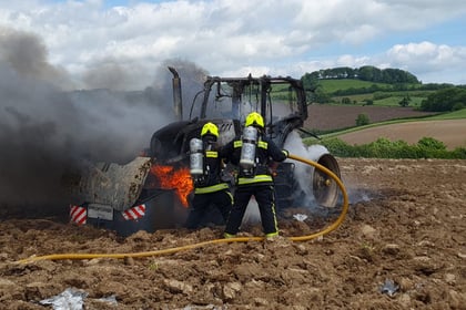 Blaze destroys tractor