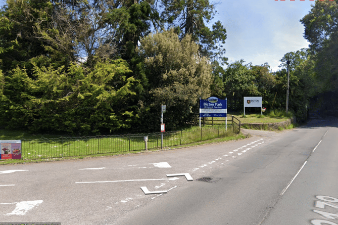 The entrance to Bicton Park at East Budleigh.
