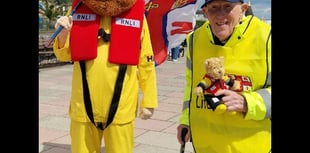 Retired vicar recovering from broken leg walks a mile a day for RNLI