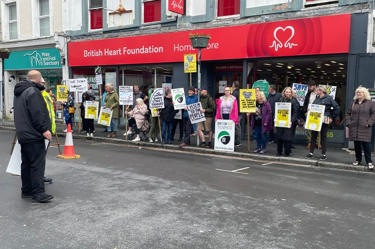 Protesters gather to protest against Queen Street development