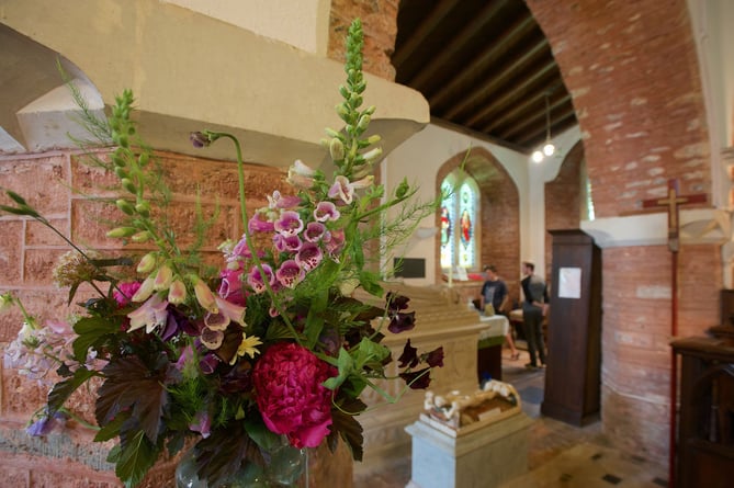 Flower festival at St Blaise Church, Haccombe