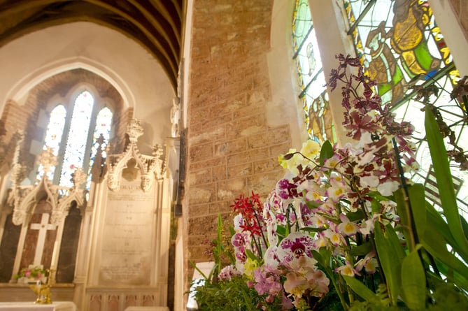 Flower festival at St Blaise Church, Haccombe