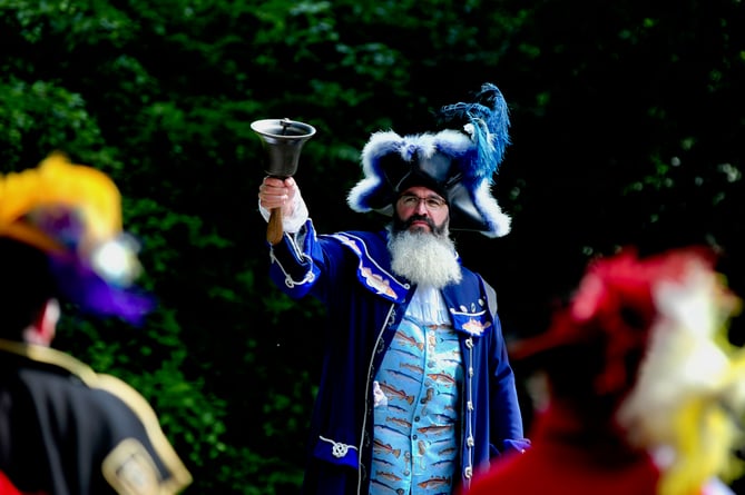 The inaugural  Kingsteignton Town Crier Competition. Plymouth crier John Pitt