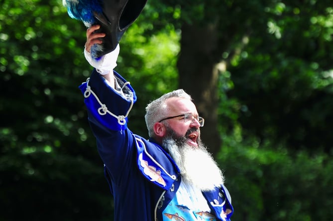 The inaugural  Kingsteignton Town Crier Competition. Plymouth crier John Pitt