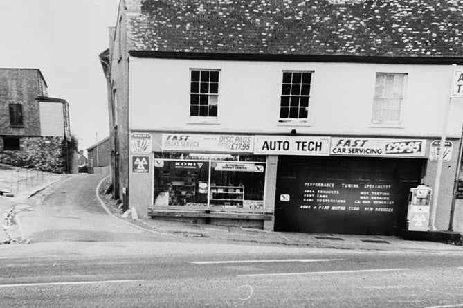 The Auto Tech garage in Newton Abbot which used to be located on  the junction of Exeter Road and Highweek Street