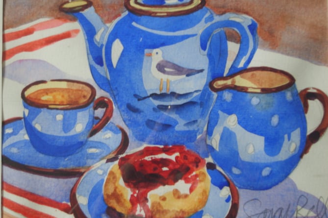  Cream tea painting