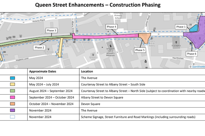 Construction phasing map for Queen Street